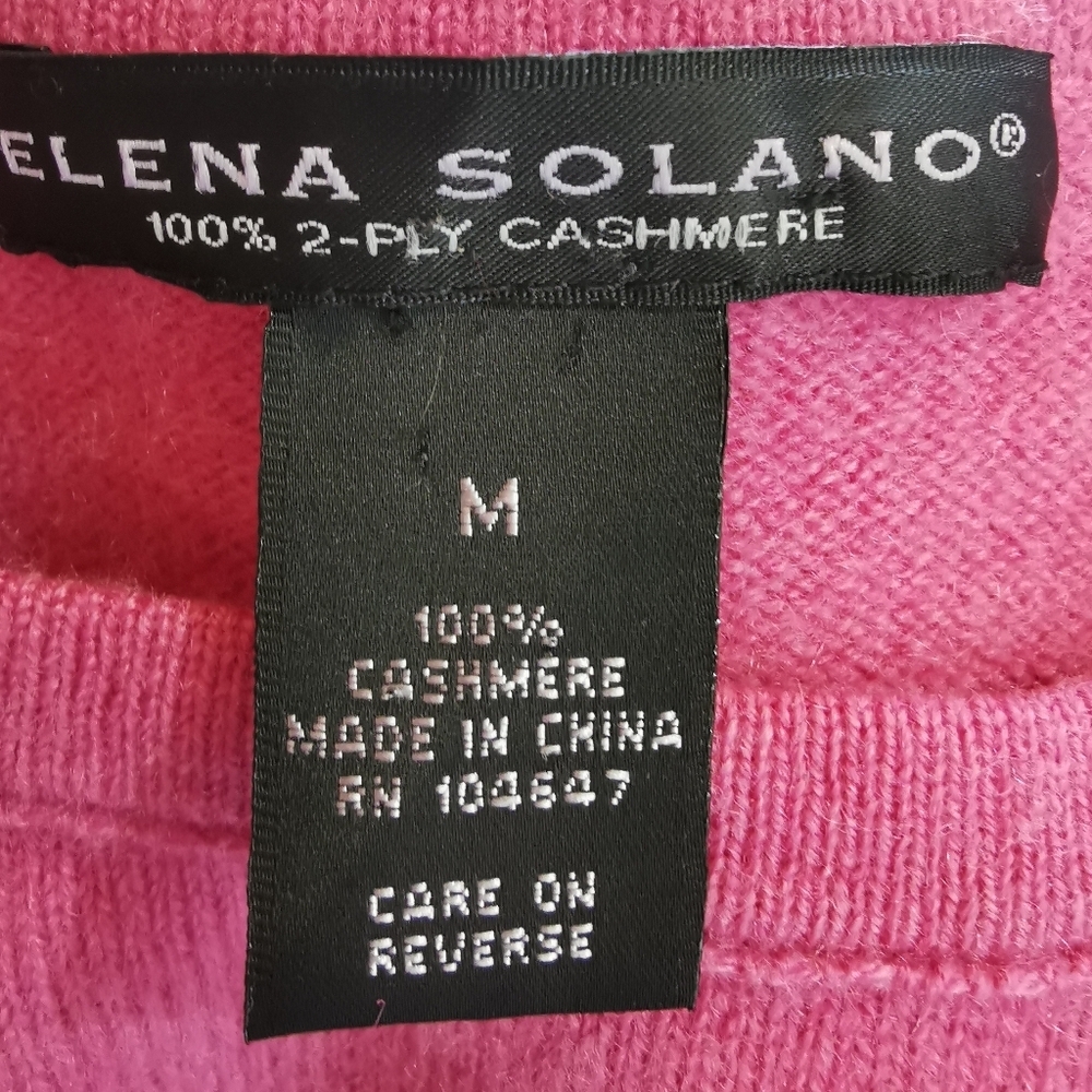 Elena Solano 100% Cashmere Knit Sweater Dusty Pink Sz M (S) - Picture 8 of 9
